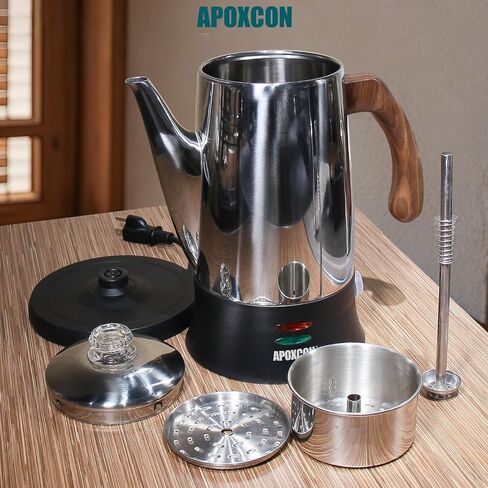 Multi Use Coffee Percolator with Heat Resistant Glass Knob, Stainless Steel Coffee Maker Using On any Stovetop Induction Stove Electric Stove Campfire Stove etc. 9 Cup in Saudi Arabia