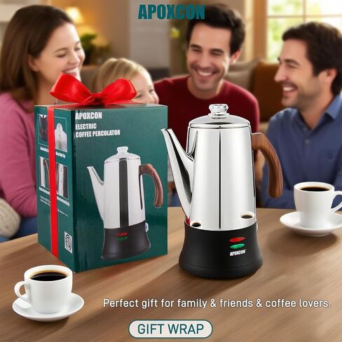 Multi Use Coffee Percolator with Heat Resistant Glass Knob, Stainless Steel Coffee Maker Using On any Stovetop Induction Stove Electric Stove Campfire Stove etc. 9 Cup in Saudi Arabia