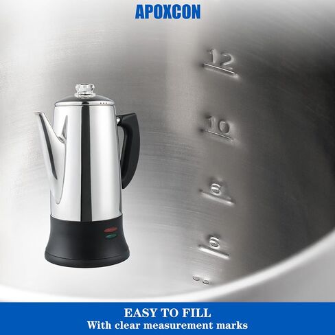 Multi Use Coffee Percolator with Heat Resistant Glass Knob, Stainless Steel Coffee Maker Using On any Stovetop Induction Stove Electric Stove Campfire Stove etc. 9 Cup in Saudi Arabia