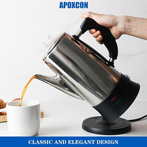 Multi Use Coffee Percolator with Heat Resistant Glass Knob, Stainless Steel Coffee Maker Using On any Stovetop Induction Stove Electric Stove Campfire Stove etc. 9 Cup in Saudi Arabia