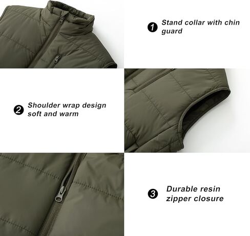 VtuAOL Men's Puffer Vest Outdoor Hooded Padded Vest Softshell Thick Outerwear Vest for Travel Hiking in Kuwait