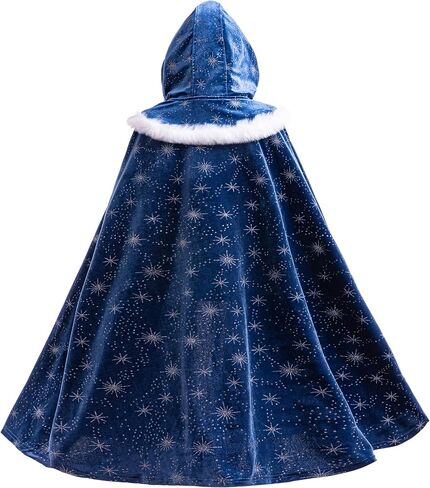 Girls Velvet Cape Elsa Toddler Cape Kids Hooded Cloak Dress up Costume in Kuwait