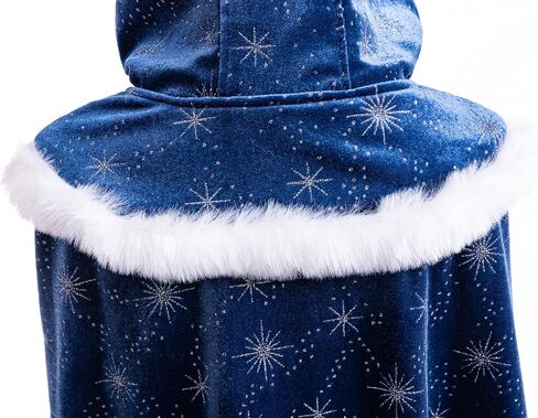 Girls Velvet Cape Elsa Toddler Cape Kids Hooded Cloak Dress up Costume in Kuwait