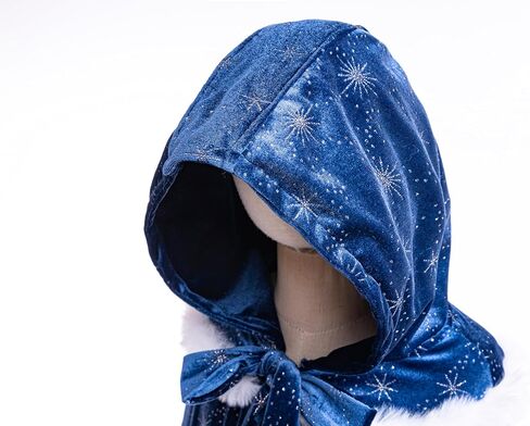 Girls Velvet Cape Elsa Toddler Cape Kids Hooded Cloak Dress up Costume in Kuwait