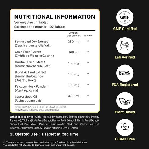 Auric Flush365 Effervescent 60 Tablets Herbal Digestive Support | with Triphala, Isabgol, Castor Oil & Senna | Honey Lemon Flavor | Support Bowel & Gut Cleanse | Plant-Based Supplement in Kuwait