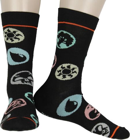 Bioworld Magic The Gathering Men's Colors Of Magic Symbols Allover Design Adult Mid-Calf Crew Socks Shoe Sizes 8-12 in Saudi Arabia