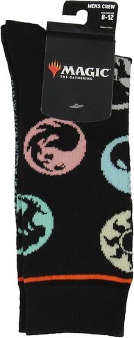 Bioworld Magic The Gathering Men's Colors Of Magic Symbols Allover Design Adult Mid-Calf Crew Socks Shoe Sizes 8-12 in Saudi Arabia
