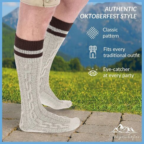 Bavarian striped Socks men - cozy cotton - Oktoberfest and other festivities - Designed in Germany in Saudi Arabia