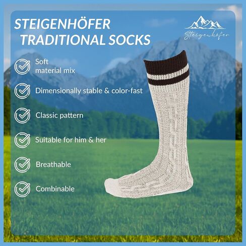 Bavarian striped Socks men - cozy cotton - Oktoberfest and other festivities - Designed in Germany in Saudi Arabia