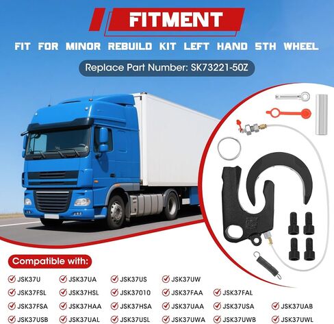 SK73221-50Z Minor Rebuild Kit Left Hand Compatible with Jost 5th Wheel Lock Jaw & Cushion Kit Top Plate Miner 094547 in Saudi Arabia