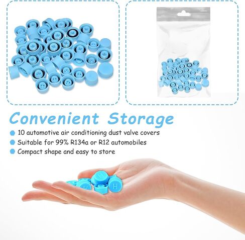 10pcs Care Air Complement صمام الغبار لنظام R134A AC ، غطاء منفذ الضغط المنخفض AC الأزرق و AC عالي الضغط غطاء مكيف الهواء للسيارات SUV للسيارات SUV in Saudi Arabia