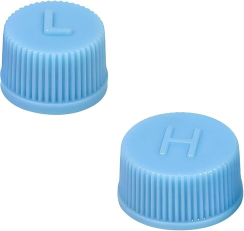 2pcs استبدال الصمامات لتكييف هواء السيارة ، وغطاء منفذ شحن نظام الشحن R134A A/C ، ومكيف هواء السيارة عالية ومنخفضة صمام الغبار مقاوم للغبار in Saudi Arabia