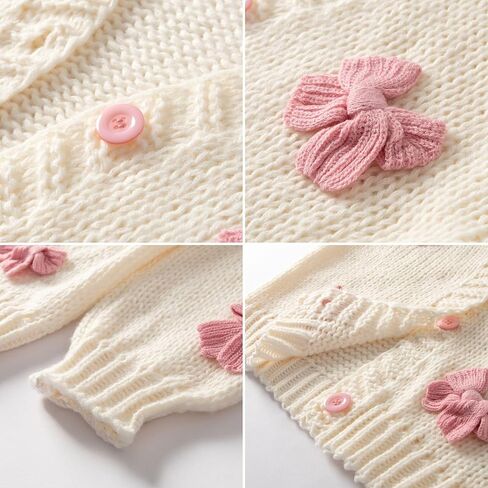 FindThy Women’s Kawaii Strawberry Embroidered Cardigan Long Sleeve V Neck Chunky Knitted Cardigans Tops in Kuwait