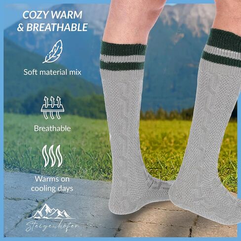 Bavarian striped Socks men - cozy cotton - Oktoberfest and other festivities - Designed in Germany in Saudi Arabia