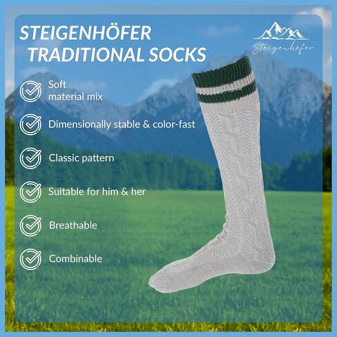Bavarian striped Socks men - cozy cotton - Oktoberfest and other festivities - Designed in Germany in Saudi Arabia