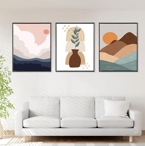 kennethan Poster Frame Black 3 Pack,Slide-In Strips Proof Poster Picture Frames for Photos, Posters, Art Prints, Horizontal or Vertical Wall Mounting (Black, 12x16-3 Pack) in Saudi Arabia