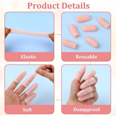 20PCS Gel Finger Sleeves with Air Holes, Breathable Finger Protectors, Soft and Elastic Fingers Covers, Suitable for Trigger Fingers, Hand Eczema, Cracking, Arthritis, Etc. in Saudi Arabia