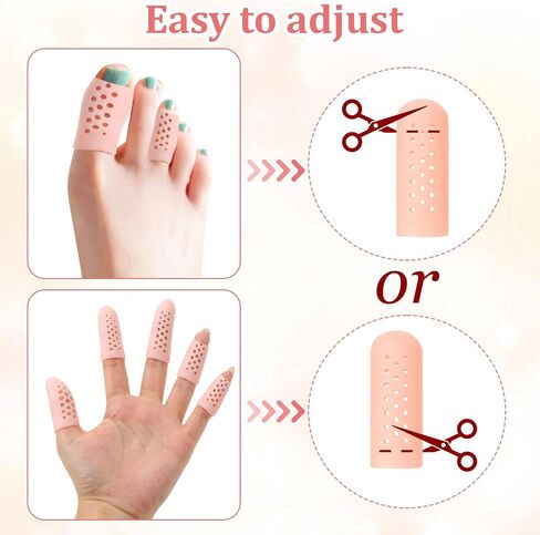20PCS Gel Finger Sleeves with Air Holes, Breathable Finger Protectors, Soft and Elastic Fingers Covers, Suitable for Trigger Fingers, Hand Eczema, Cracking, Arthritis, Etc. in Saudi Arabia