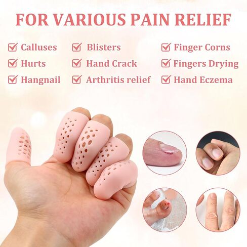 20PCS Gel Finger Sleeves with Air Holes, Breathable Finger Protectors, Soft and Elastic Fingers Covers, Suitable for Trigger Fingers, Hand Eczema, Cracking, Arthritis, Etc. in Saudi Arabia