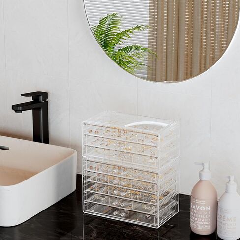 Procase Acrylic Earlder Holder Organizer Box ، Wrape Clear Consring Jewelry Storage Arramers Dragers Dirains Dirains Display Display for Enring Ring Bracelet ، 5 Layers in Saudi Arabia