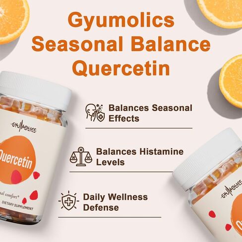 Quercetin 500mg Gummies for Kids ، مع Bromelain ، و Vitamin C & D3 ، و Stinging Nettle & عرق السوس ، والتوازن الموسمي ، والدفاعات ، النباتي ، 60 Gummies in Saudi Arabia