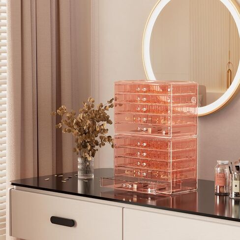 ProCase Acrylic Earrings Holder Organizer Box, Large Clear Earring Jewelry Storage Transparent Stackable Drawers Jewelry Display for Earring Ring Bracelet -Clear, 5 Layers in Kuwait