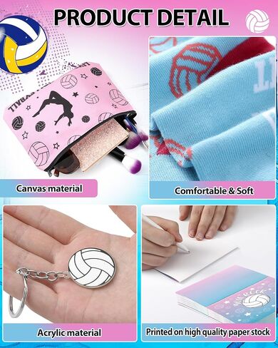 48 Pcs Volleyball Team Gifts for Women Teen Girls Senior Night Funny Makeup Bags Novelty Crew Socks Keychians Cards for Volleyball Lovers Team Players in Saudi Arabia