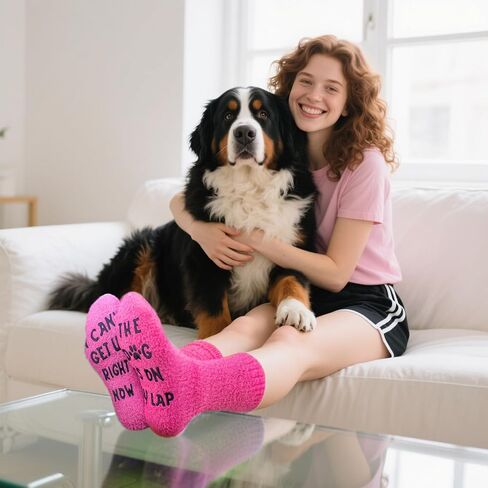 Dog Mom Dad Gifts, Cozy Non-Slip Fuzzy Socks for Dog Lovers, Funny Christmas Birthday Gifts for Women Men in Saudi Arabia