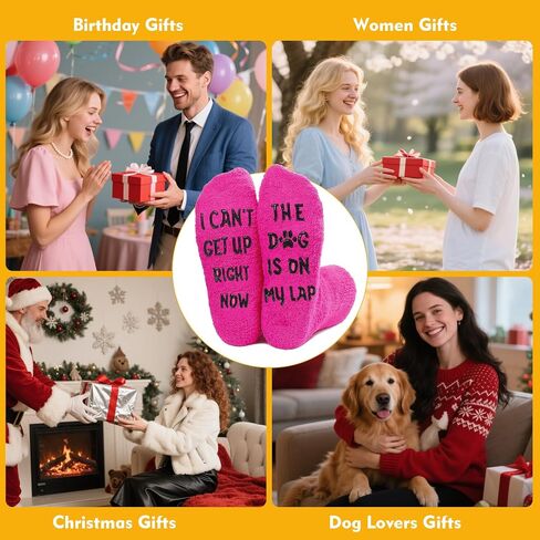 Dog Mom Dad Gifts, Cozy Non-Slip Fuzzy Socks for Dog Lovers, Funny Christmas Birthday Gifts for Women Men in Saudi Arabia
