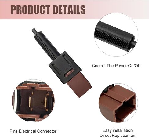 Downhill 1 PC Brake Light Switch ، مفتاح التحكم في ضوء الفرامل ، مفتاح قطع التحكم في كروز ABS ، OEM #25300-3RA0A ، 25300-4M400 ، متوافق مع Ni-Ssan Altima 350Z Sentra Rogue (أسود) in Kuwait