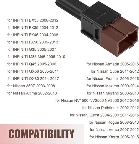 Downhill 1 PC Brake Light Switch ، مفتاح التحكم في ضوء الفرامل ، مفتاح قطع التحكم في كروز ABS ، OEM #25300-3RA0A ، 25300-4M400 ، متوافق مع Ni-Ssan Altima 350Z Sentra Rogue (أسود) in Kuwait