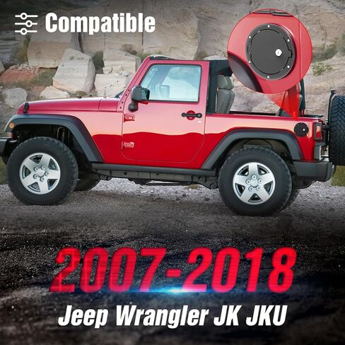 غطاء غطاء خزان غاز حشو الوقود متوافق مع 2007-2018 جيب رانجلر JK ملحقات غير محدودة (أسود) in Saudi Arabia