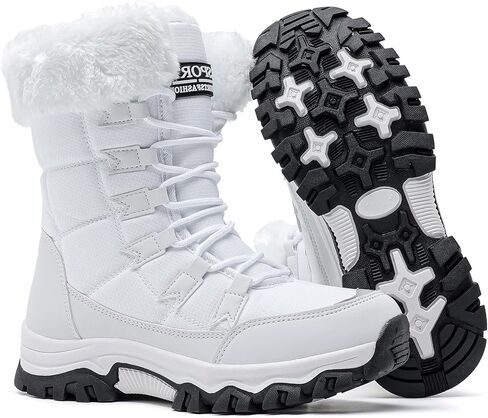 DADAWEN Women's Winter Snow Boots Waterproof Warm Faux Fur Lined Mid-Calf Cold Weather Outdoor Winter Boots in Kuwait