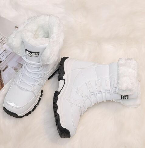 DADAWEN Women's Winter Snow Boots Waterproof Warm Faux Fur Lined Mid-Calf Cold Weather Outdoor Winter Boots in Kuwait