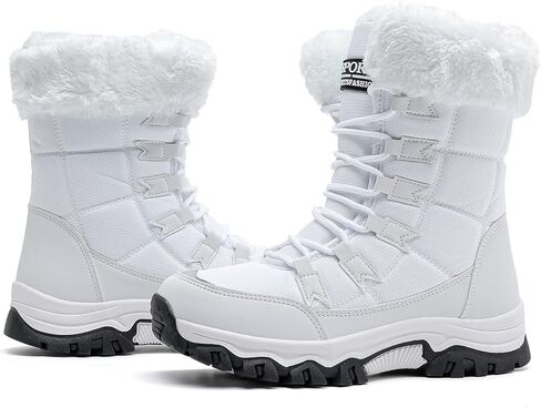 DADAWEN Women's Winter Snow Boots Waterproof Warm Faux Fur Lined Mid-Calf Cold Weather Outdoor Winter Boots in Kuwait