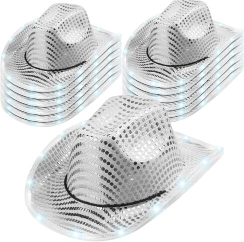 20 أجهزة كمبيوتر زفاف تضيق قبعة رعاة البقر LED Cowboy Hat Light in Kuwait