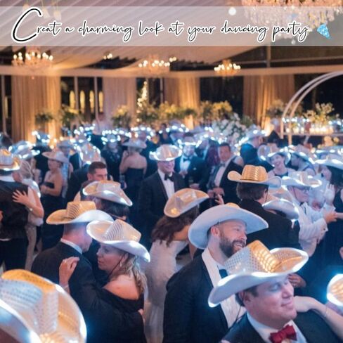 20 أجهزة كمبيوتر زفاف تضيق قبعة رعاة البقر LED Cowboy Hat Light in Kuwait