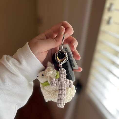 Macrame Cross Keychain,Jesus Key Chain Christian Car Accessories Handmade Soft Cross Keychain Boho Decor for Women Men Gifts in Saudi Arabia