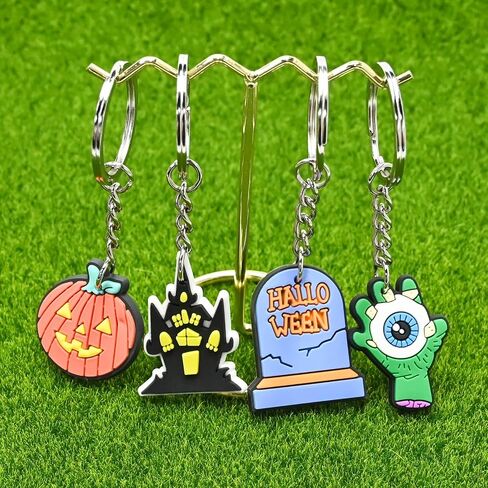50PCS Halloween Keychain, Lot Horro Ghost Pumpkin Spooky Skeleton Keychains for Halloween Gifts in Saudi Arabia