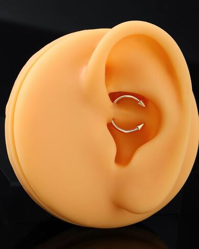 REMSEEN 14K حلقات الحاجز الذهبي الصلبة 16G SPIKE SEPIKE Jewelry 14K الذهب الأصفر Daith Jewelry Jewelry Horseshoe Labret Ring 14kt Percing Jewelry for Women Men in Saudi Arabia