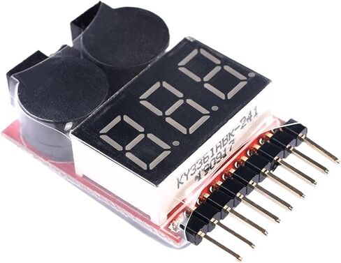 1-8S Lipo Li-ion Fe Battery Voltage 2IN1 Indicator Tester Low Voltage Buzzer Alarm for RC Car Boat LED 3.7-30V Dual Speaker in Saudi Arabia