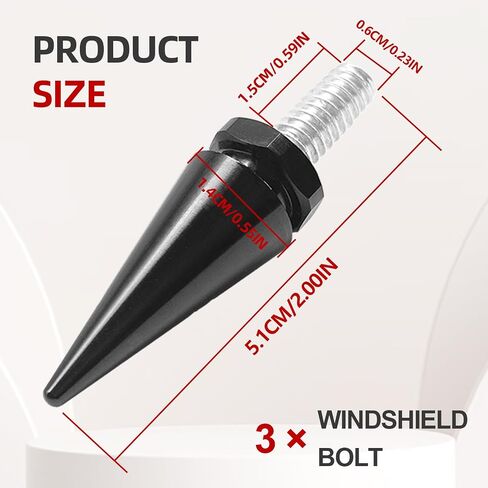 3PCS Motorcycle Windshield Bolts, Fairing Screws, Compatible with Harley Davidson Electra Glide Street Glide Ultra Classic Ultra Limited Tri Glide 1996-2013 (Black) in Saudi Arabia