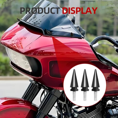 3PCS Motorcycle Windshield Bolts, Fairing Screws, Compatible with Harley Davidson Electra Glide Street Glide Ultra Classic Ultra Limited Tri Glide 1996-2013 (Black) in Saudi Arabia
