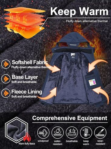 QPNGRP Men's Ski Jacket Waterproof Insulated Winter Coat 5 Zipper Pockets in Saudi Arabia
