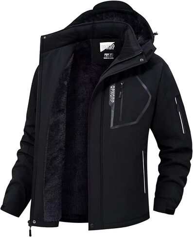 QPNGRP Men's Ski Jacket Waterproof Insulated Winter Coat 5 Zipper Pockets in Saudi Arabia