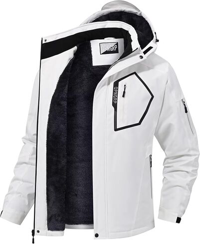 QPNGRP Men's Ski Jacket Waterproof Insulated Winter Coat 5 Zipper Pockets in Saudi Arabia