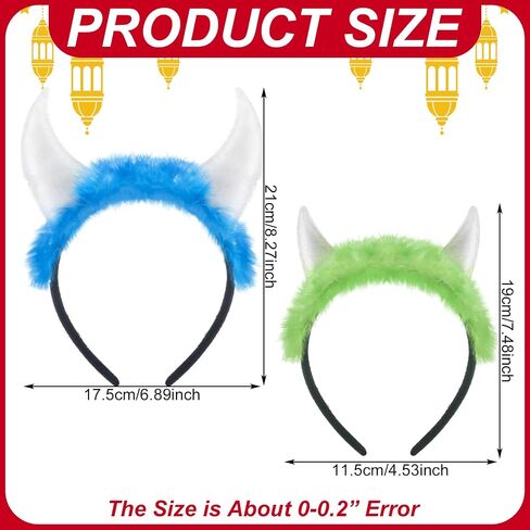NORME 2 PCS أشعث وحوش العقال مجموعة ناعمة ناعمة الوحش الأذنين شعر فروي فروي أفخم زرقاء أخضر هالووين الشعر لعصابة أزياء الهالوين in Saudi Arabia