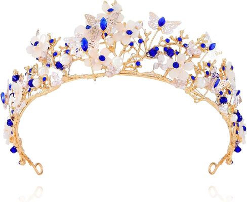 Kilshye Queen Crown Gold Tiaras and Crowns Butterfly Rhinestone Tiara Vintage Bridal Wedding Crown Assume Prom Prompiece للنساء والبنات in Kuwait