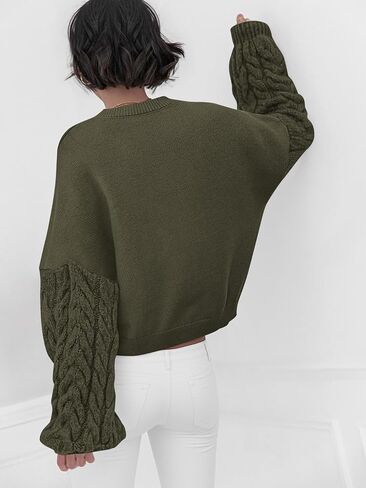 PRETTYGARDEN Womens Fall Sweaters 2025 Cable Knit Long Sleeve Crewneck Casual Chunky Pullover Oversized Sweater Outfits in Saudi Arabia