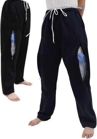 Catheter Leg Bag Pants for Men/Women, Urine Bag Holder Pants with Double Zippered Pockets, Catheter Supplies Holding 2x2000ml Catheter Bag for Nephrostomy, Foley, Cystostomy, Urostomy (XXL, Grey) in Saudi Arabia